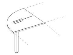 koppelelement voor bureau,90 °,HxBxD 720-840x600x600mm,MS-donkergrijs