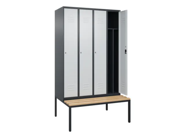 locker voor scheiding van kleding,HxBxD 2120x1200x815mm,4vak