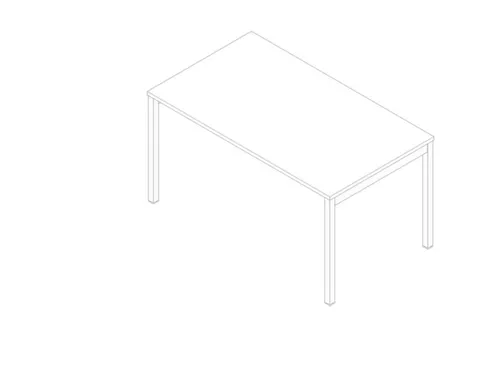 bureau HxBxD 730x1400x800mm blad wit 4-voeten wit