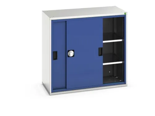 werkplaatskast 1000x1050x550mm 2xStalen bodem RAL7035 front RAL5010