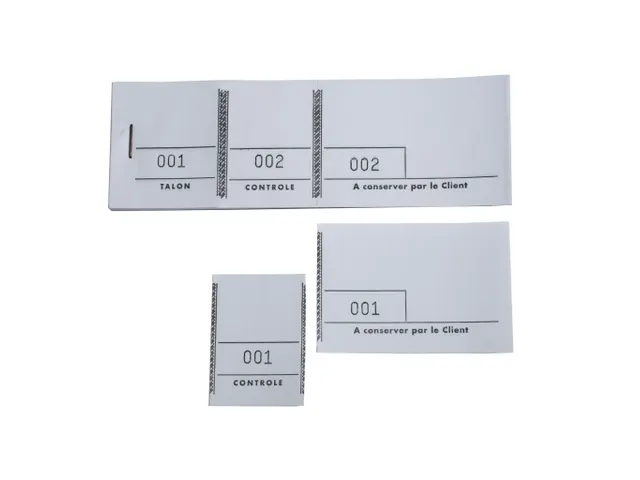 Bloc passe-partout 100 feuillets numérotés de 3 volets - Format 4,8x