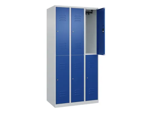 dubbeldekse locker,HxBxD 1850x900x500mm,3x2vak.,vak B 300mm,cil.-slot