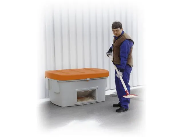 strooigoedbak,400l,HxBxD 780x1210x785mm,PE,grijs,deksel oranje