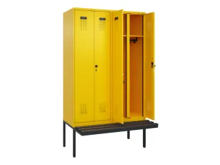locker met bank,voor scheiding van kleding,HxBxD 2120x1200x815mm,4vak - 1