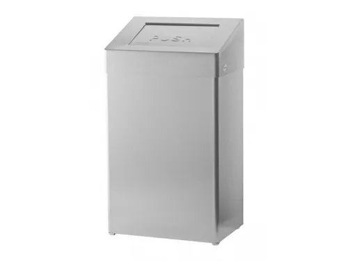 Afvalbak 50 Liter RVS anti-fingerprint Met Push Deksel