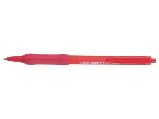 Balpen Bic soft feel grip clic medium rood - 1