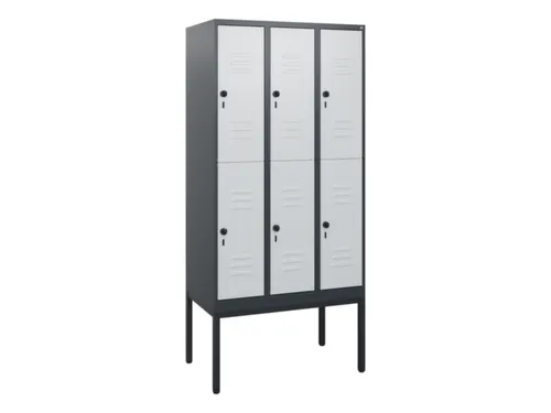dubbeldekse locker,HxBxD 1950x900x500mm,3x2vak.,vak B 300mm