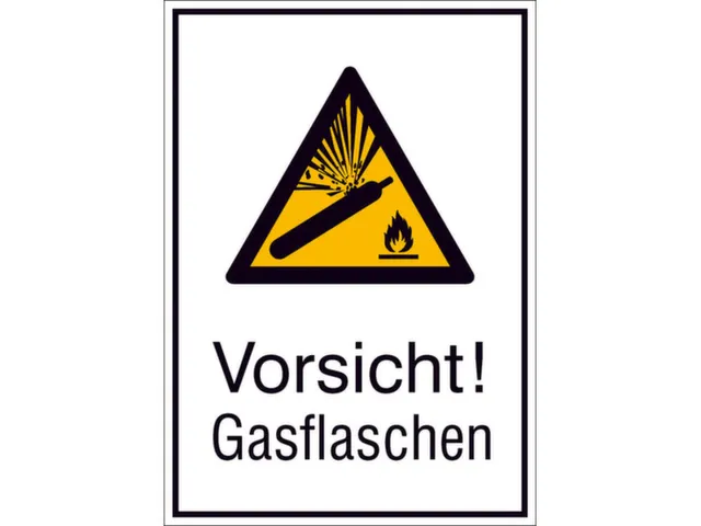 waarschuwings-combibord,v. binnen/buiten,Pas op! Gasflessen,aluminium