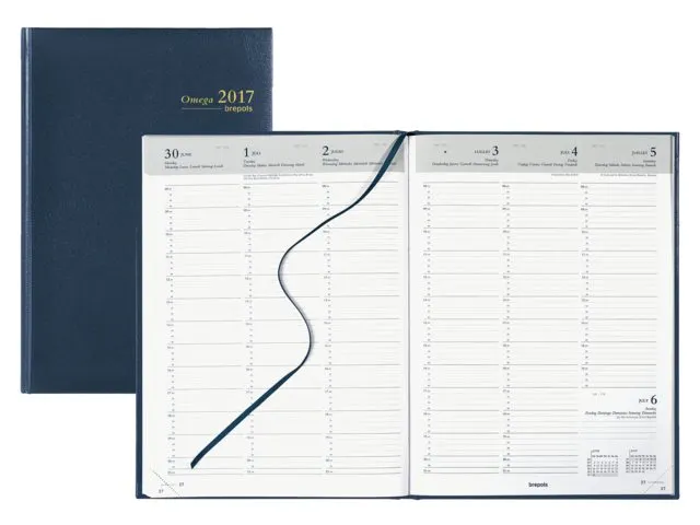 Agenda 2027 Brepols Omega Lima 7 jours/2 pages bleu