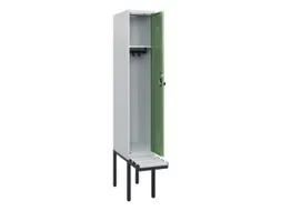 locker met bank,HxBxD 1950x300x815mm,1vak,vak B 300mm,draaigrendel