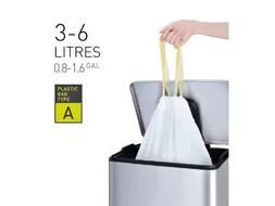 Afvalzak EKO MDPE type A met trekband 35x40cm 3-6L wit