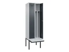 locker met bank,voor scheiding van kleding,HxBxD 2120x600x815mm,2vak