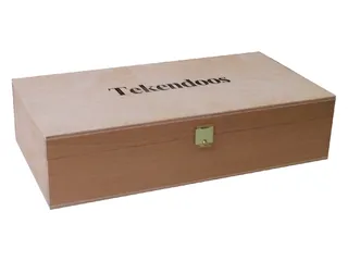 Tekendoos 25x12.5x6.5cm 3 vakken beukenhout - 2