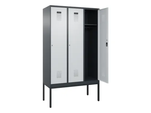 locker,HxBxD 2120x1200x500mm,3vak,vak B 400mm,cil.-slot,voetonderstel