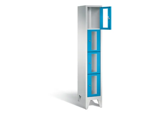 lockerkast 1850x320x500mm 1x4 vakken Cilinderslot Poten, RAL5012