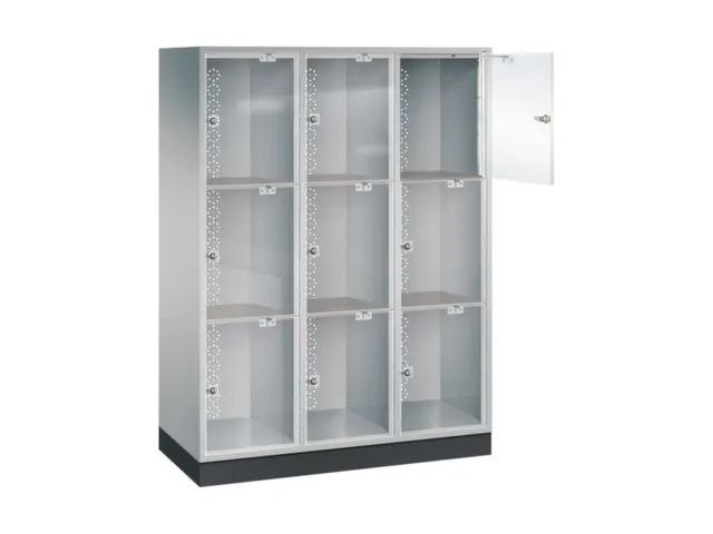 grootvolume-lockersysteem,HxBxD 1750x1220x500mm,3x3vakken,cil.-slot