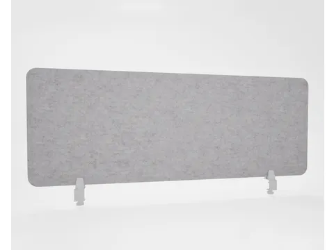 Akoestisch PET-vilt scheidingsscherm bureau lichtgrijs 60x160cm