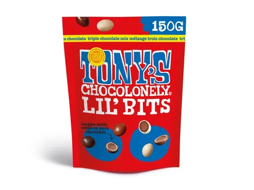 Chocolade Tony's Chocolonely Lil' Bits triple chocolate 150 gram