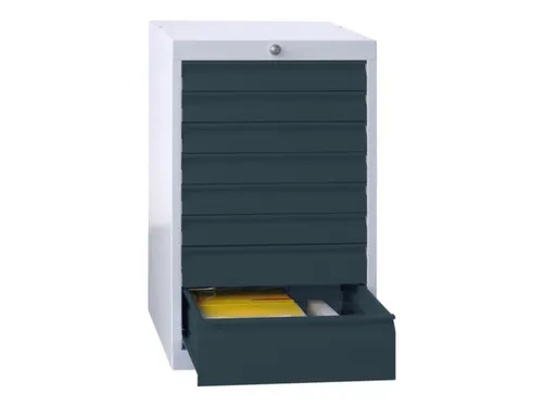 ladekast HxBxD 800x500x600mm 8laden slot RAL7035 front RAL7016