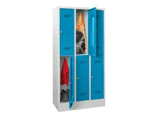 dubbeldekse locker,HxBxD 1850x900x500mm,3x2vak.,RAL7035,front RAL5012 - 2