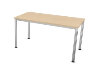 Vergadertafel Hxbxd 74x140x70cm 4-poots Aluzilver Ne-esdoorn - 1
