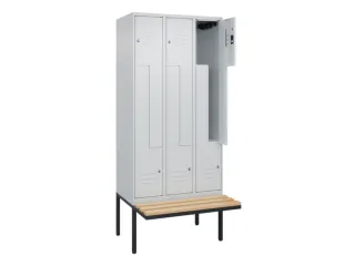 Z-garderobekast,HxBxD 2120x900x815mm,6vak,vak B 300mm,cil.-slot - 2