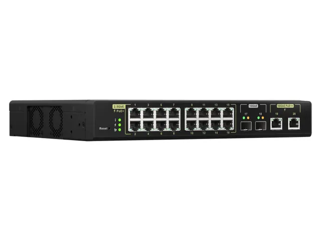 16x RJ45 2.5GbE , 2x RJ45 10GbE, 2x 10GbE SFP+, PoE, Web Managed, 100-