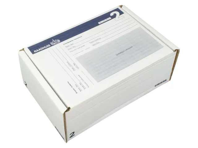 postpakketdoos 2 Raadhuis 200x140x80mm wit bedrukt 5 stuks