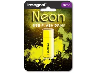 Neon USB 2.0 stick, 32 GB, geel - 1