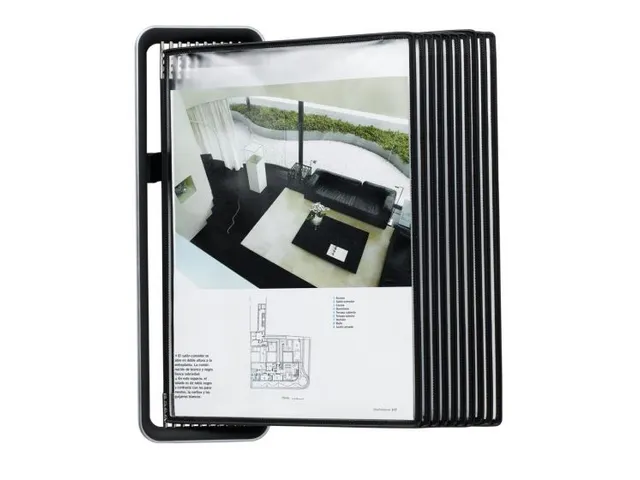 Zichtpanelensysteem Tarifold VEO Wandset A4 Zwart met 10 tassen