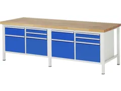 werkbank,HxBxD 840-1040x2500x900mm,beukblad,draagverm. 1250kg