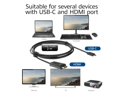 Kabel ACT USB-C naar HDMI 60Hz 2 meter