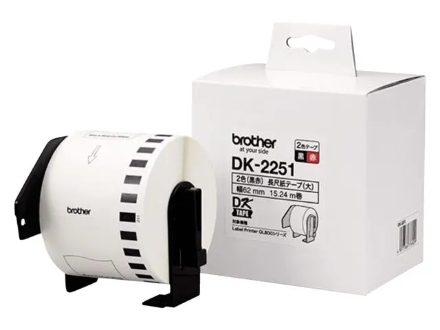 Etiket Brother DK-22251 62mm 15-meter zwart/rood