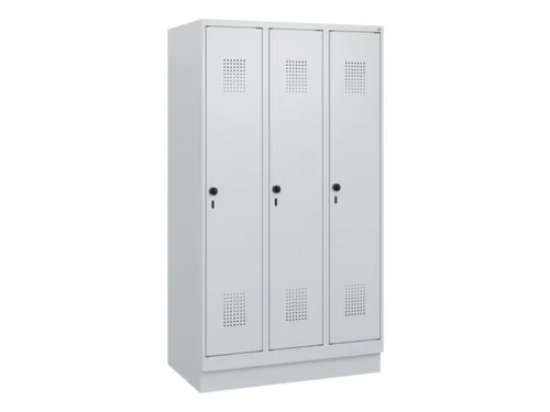 schoollocker,HxBxD 1630x900x500mm,3vak,vak B 300mm,draaigrendel,sokkel