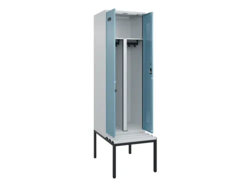 PBM-locker met bank,HxBxD 2120x600x815mm,2vak,vak B 300mm