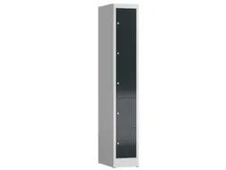 Lockerkast 1800x310x500mm 1x5 vakken cilinderslot, sokkel, RAL7016