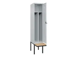 locker met bank,voor scheiding van kleding,HxBxD 2120x400x815mm,1vak