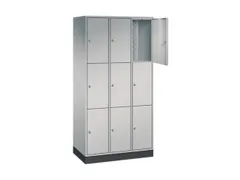 lockerkast,HxBxD 1950x920x500mm,3x3vakken,cil.-slot,sokkel