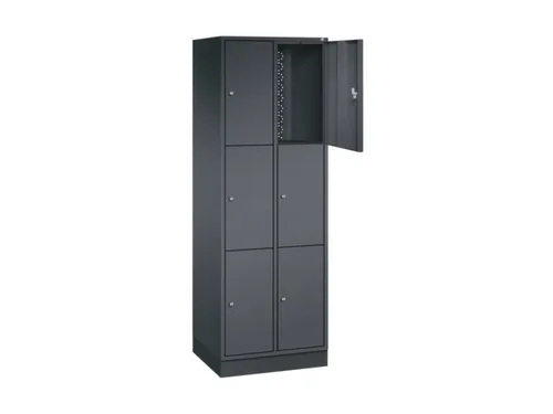 lockerkast,HxBxD 1950x620x500mm,2x3vakken,cil.-slot,sokkel