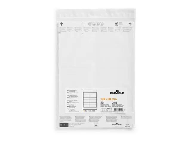 Feuilles d'insertion pour pochette 100x38mm (240 cartes)