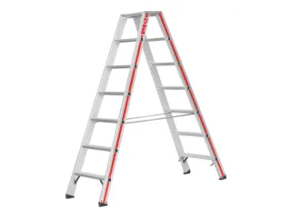 trapladder,beide zijden,2x7treden,Stand H 1,15m,balk L 1,8m,aluminium - 2