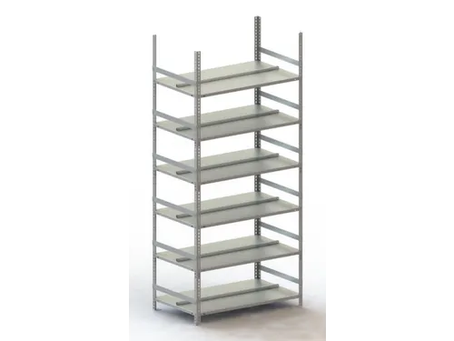 Schroefstelling Basisveld Ral7035 1850x1004x604mm 6legborden 80kg