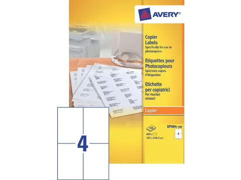 Etiket Avery DP004-100 105x149mm kopieren wit 400stuks