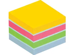 Notes Mini Kubus Ultra, 400 blaadjes assorti, ft 51x51mm