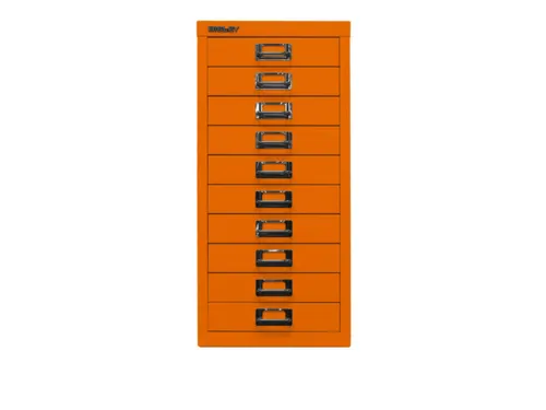 kantoor-ladekast HxBxD 590x279x380mm 10 laden romp oranje staal