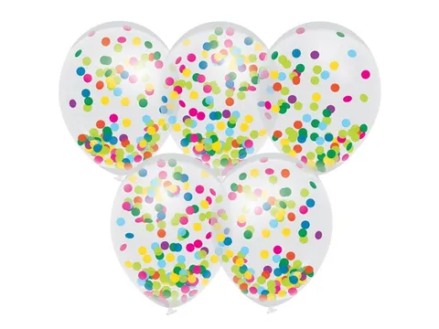 Confetti ballonnen multicolor 5 stuks