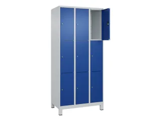 lockerkast,HxBxD 1950x900x500mm,3x3vakken,vak B 300mm,cil.-slot,voeten - 1