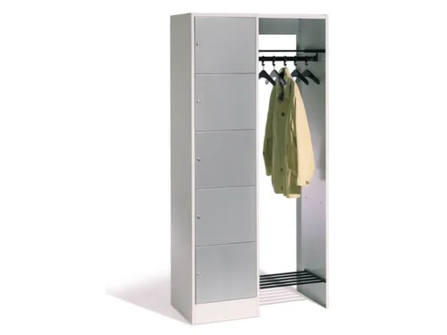 locker met kapstok,HxBxD 1950x960x480mm,romp RAL7035,front RAL7035