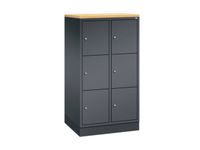lockerkast HxBxD 1250x620x500mm 2x3vakken cil.-slot sokkel