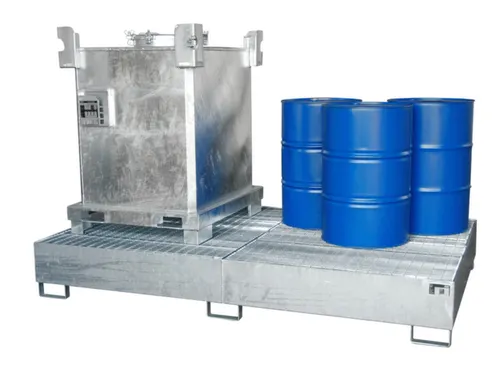 opvangbak,v. 2xIBC/10x200l vaten,opvangvol. 1000l